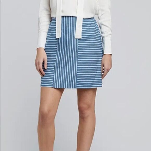 NWT Louche Chambray Remi striped skirt - Size 14 - Picture 1 of 6